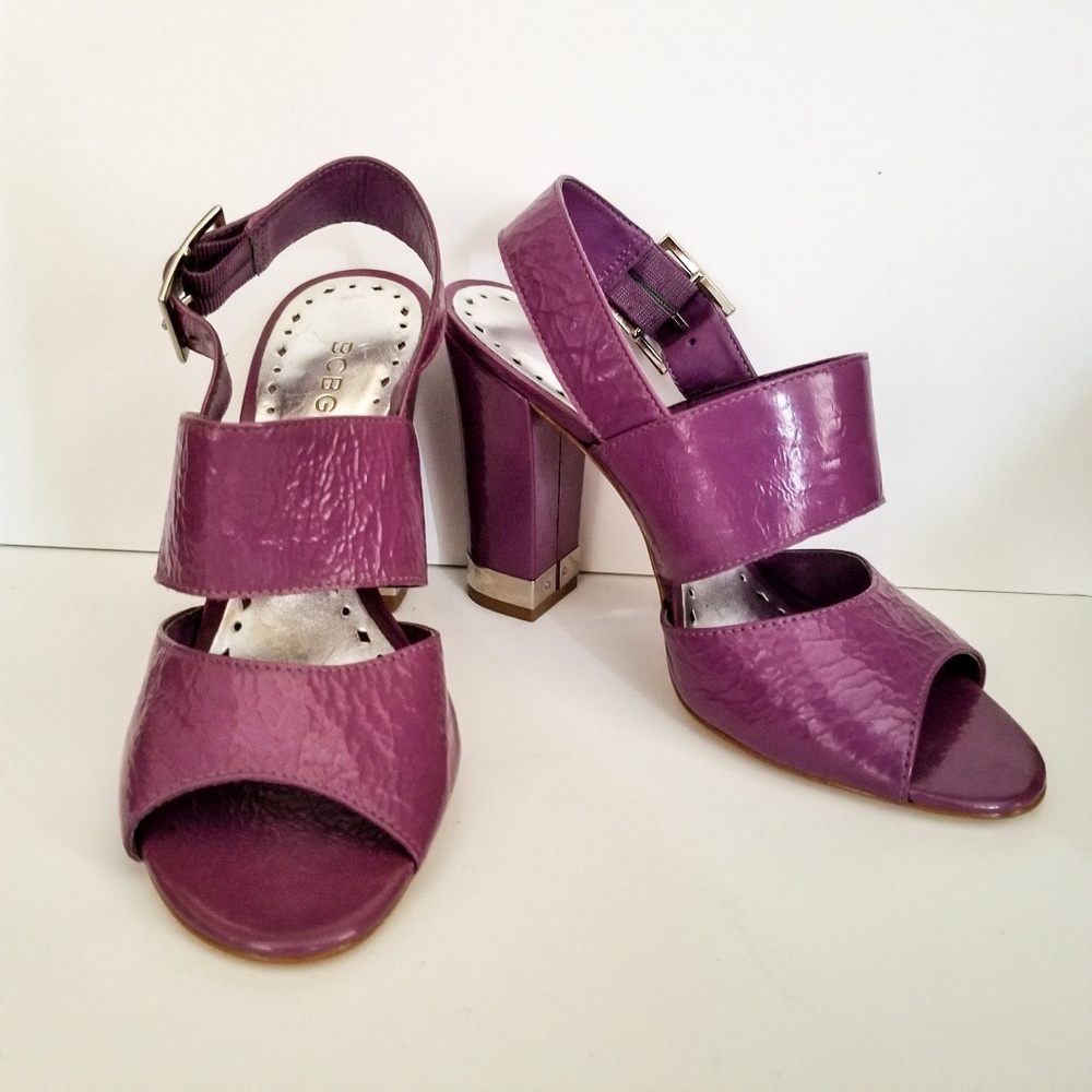 BCBGirls Purple Patent Leather Dress Sandals